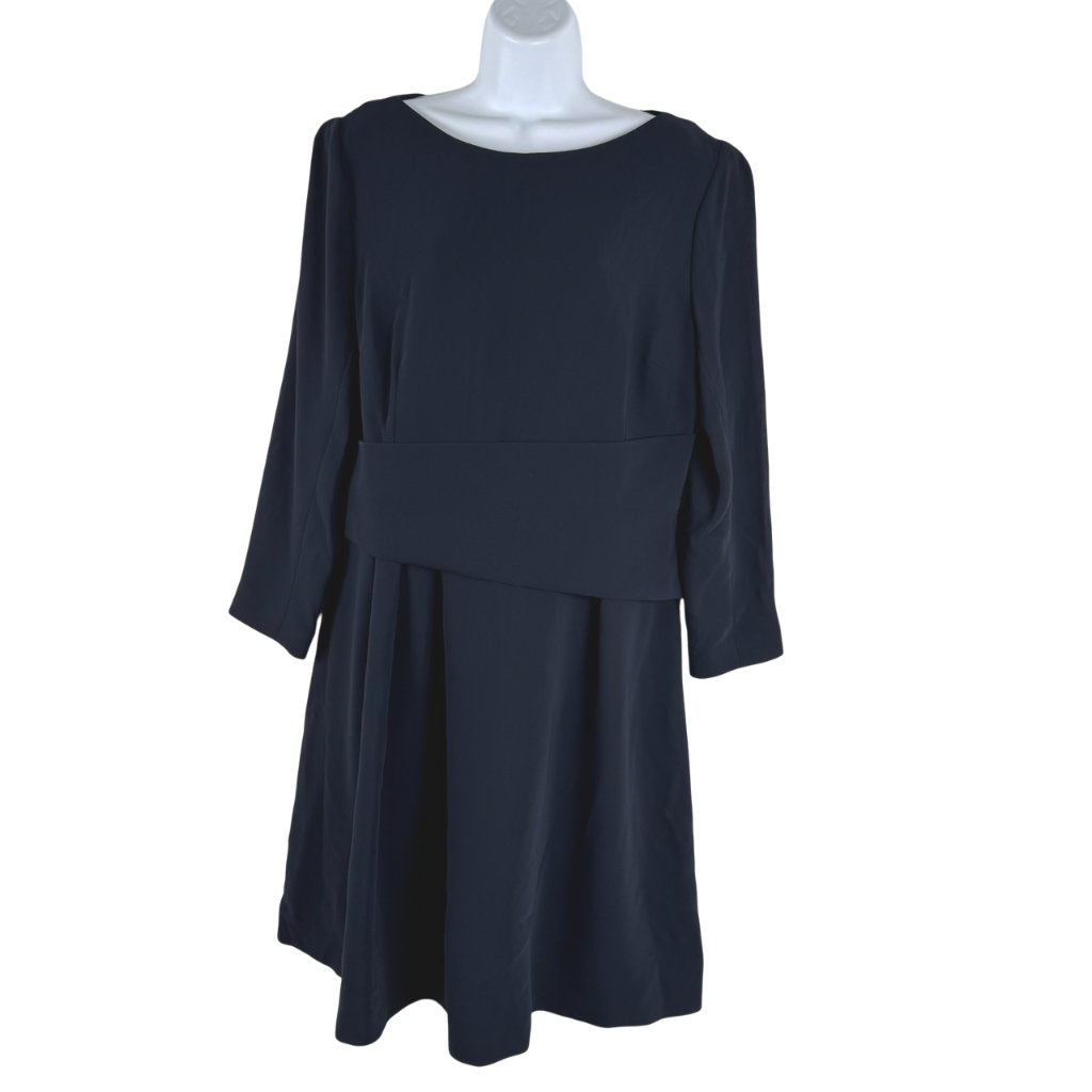 The Fold Camelot Dress Size 16 Navy Blue Fit And Flare Formal Nwt Dr-1859